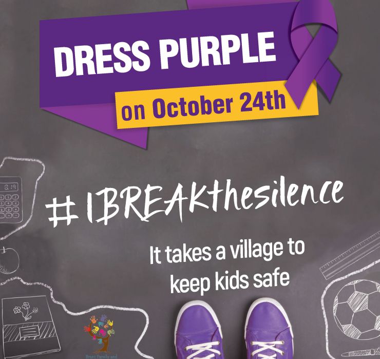 Logo promoting Dress Purple initiative