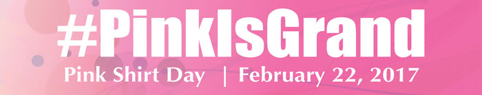 A graphic header promotes Pink Shirt Day