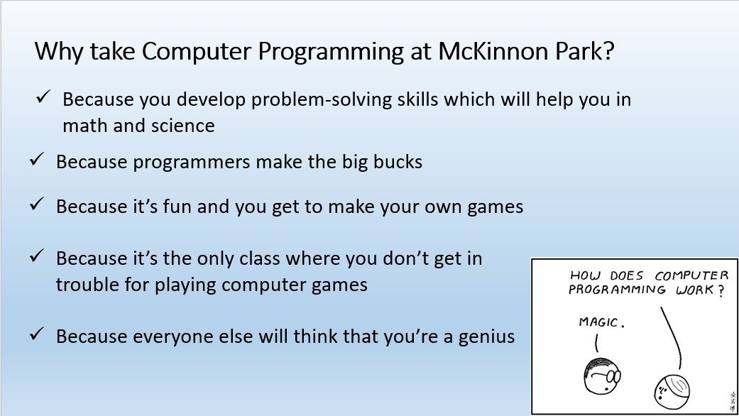 Why Take Computer Programming at MPSS