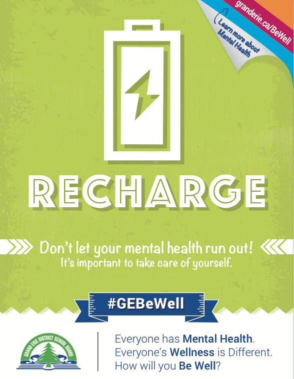 Recharge poster for Be Well campaign