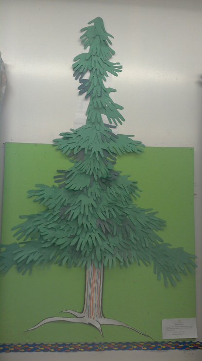 An artistic rendering of an evergreen tree