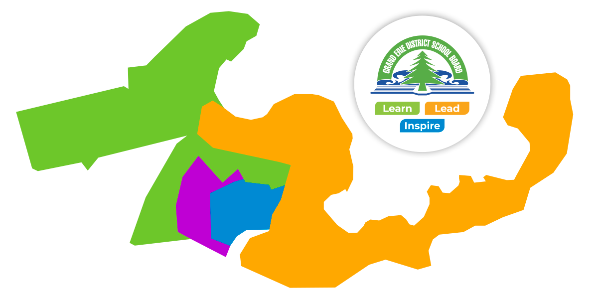 Grand Erie Logo and branded boundary map