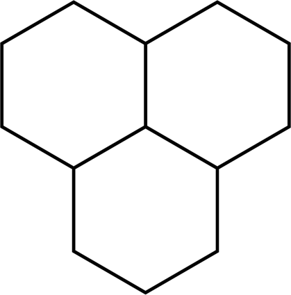 Hexagon upside down 3 Hexagon's 2 on top one on bottom all connected