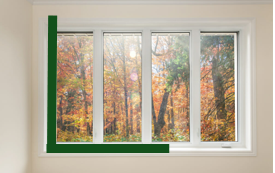 Window with an L showing a right angle